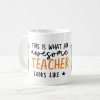 Awesome teacher modern typography orange gift