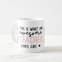Awesome teacher modern typography pink gift