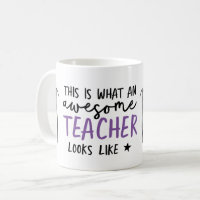 Awesome teacher modern typography purple gift