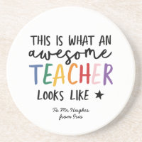 Awesome teacher modern typography rainbow gift
