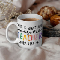 Awesome teacher modern typography rainbow gift