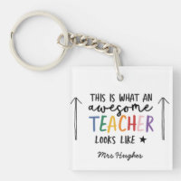 Awesome teacher modern typography rainbow gift
