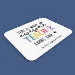 Awesome teacher modern typography rainbow gift  mouse mat<br><div class="desc">This is what a awesome teacher looks like. Awesome teacher modern typography gift. With hand lettered modern fun script,   and space for their name and the name of your child. The perfect end of year,  Christmas or holiday gift for your favourite teacher.</div>