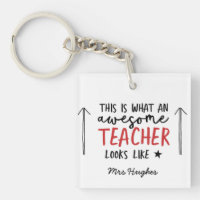 Awesome teacher modern typography red gift
