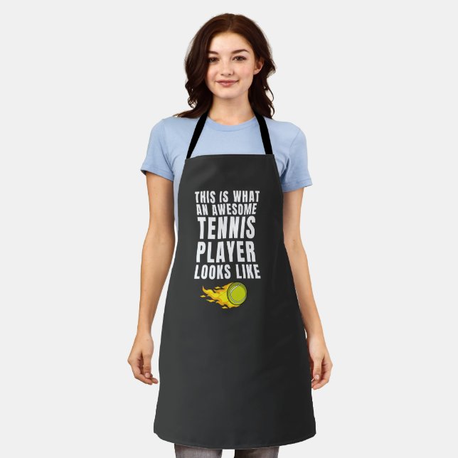 Awesome Tennis Player Athlete Sport Quote Saying  Apron (Worn)