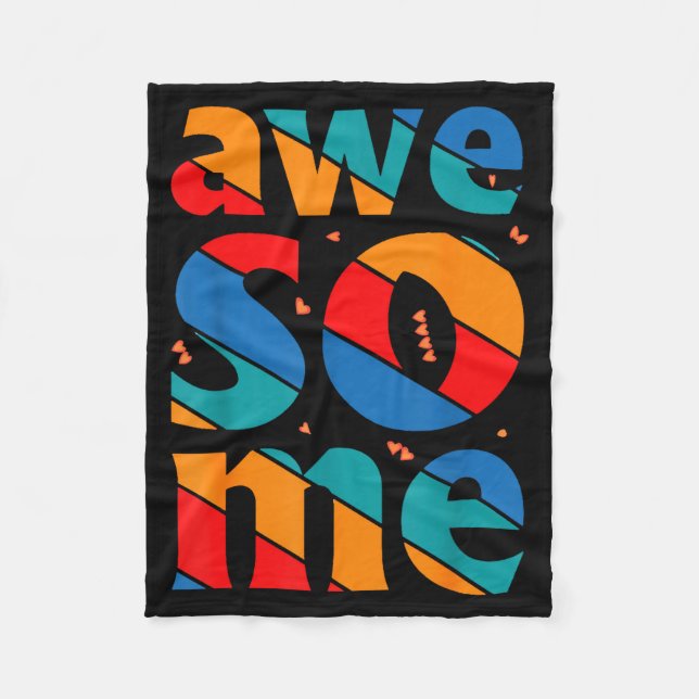 Awesome Text Saying Quote Men Women Kids Graphic A Fleece Blanket (Front)
