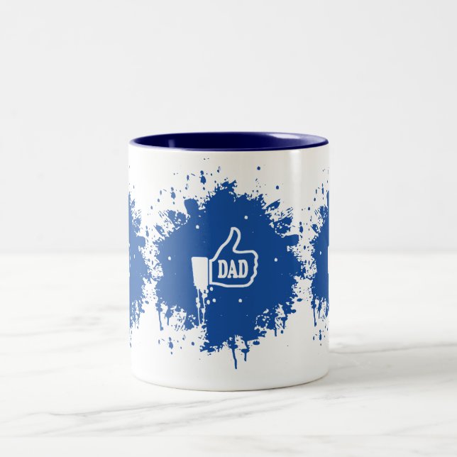 Awesome Thumbs up Like Dad splatter Two-Tone Coffee Mug (Center)