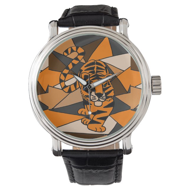 Awesome Tiger Abstract Art Watch (Front)