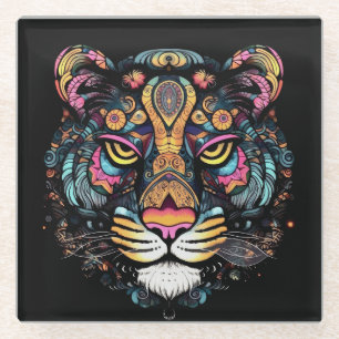 Awesome Tiger Head  Glass Coaster