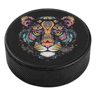 Awesome Tiger Head Hockey Puck