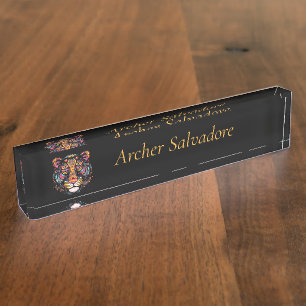 Awesome Tiger Head Name  Plate