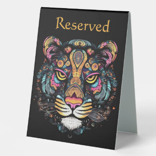 Awesome Tiger Head Reserve Table Sign