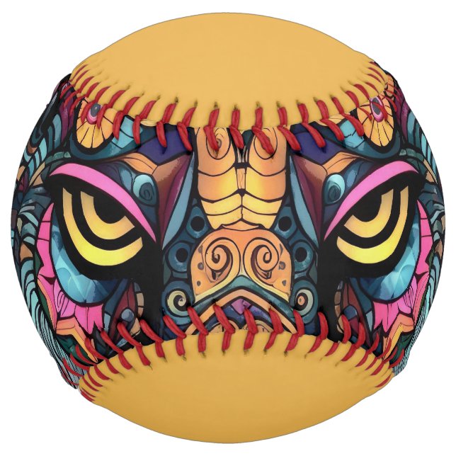 Awesome Tiger Head  Softball (Back)