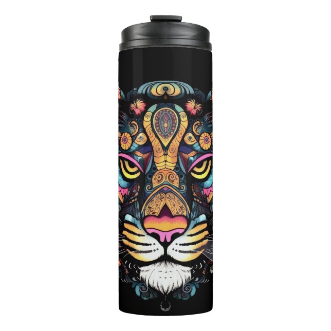 Awesome Tiger Head  Thermal Tumbler (Front)