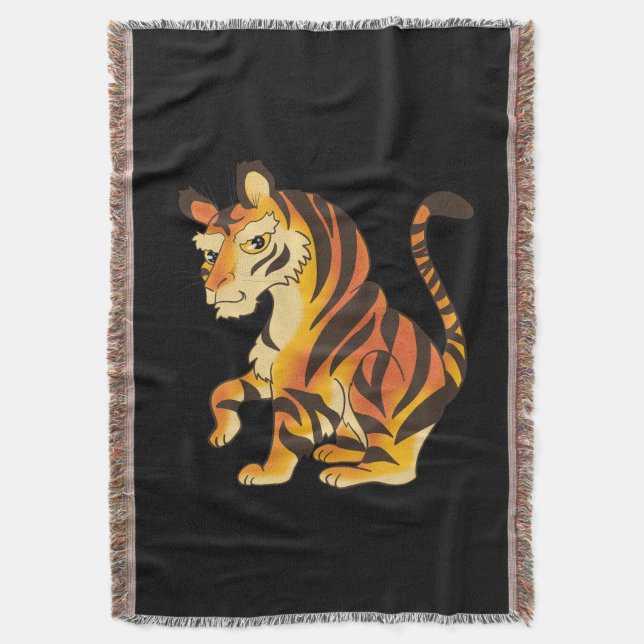 Awesome Tiger Throw Blanket (Front Vertical)