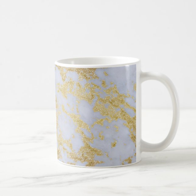 Awesome trendy modern faux gold glitter marble coffee mug (Right)