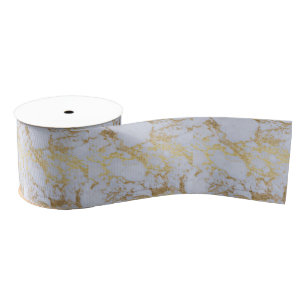 Awesome trendy modern faux gold glitter marble grosgrain ribbon