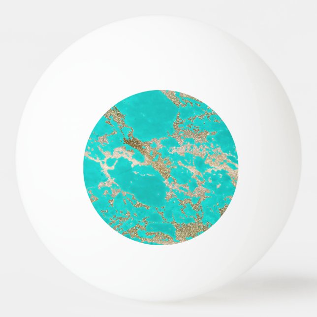 Awesome trendy modern faux gold glitter marble ping pong ball (Front)
