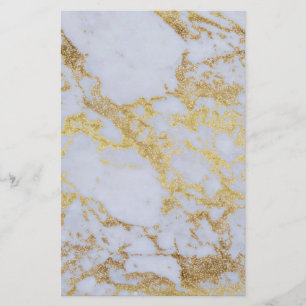 Awesome trendy modern faux gold glitter marble stationery