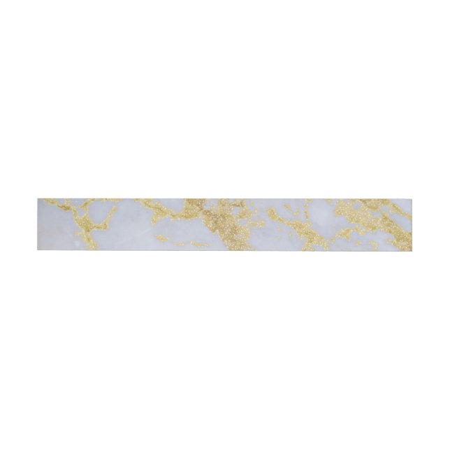 Awesome trendy modern faux gold glitter marble wraparound address label (Individual)