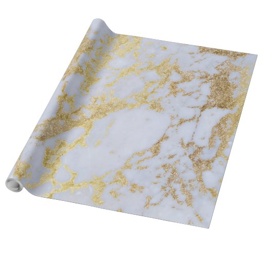 Image of Awesome trendy modern faux gold glitter marble Wrapping Paper