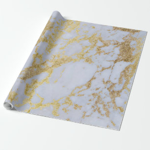 Awesome trendy modern faux gold glitter marble wrapping paper