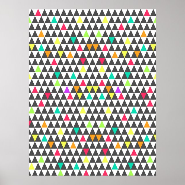 Awesome trendy retro geometric triangle pattern poster (Front)