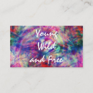Awesome trendy tribal tie dye young wild and free business card