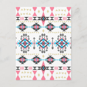 Awesome tribal ethnic geometric pattern postcard