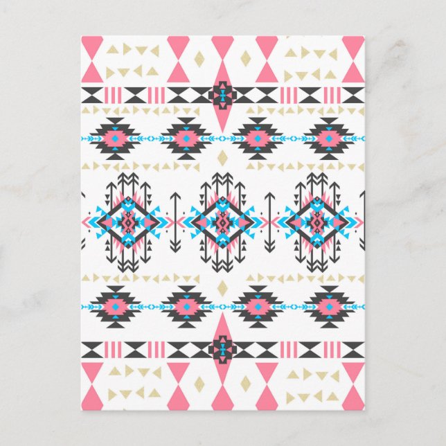 Awesome tribal ethnic geometric pattern postcard (Front)
