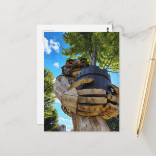 Awesome Troll Holds Up a Tree  Postcard