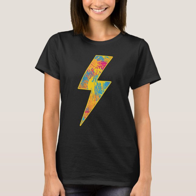 Awesome TROPICAL BLAST Lightning Bolt T-Shirt (Front)