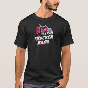 Awesome Trucker Babe Trailer Truck Driver Women Gi T-Shirt