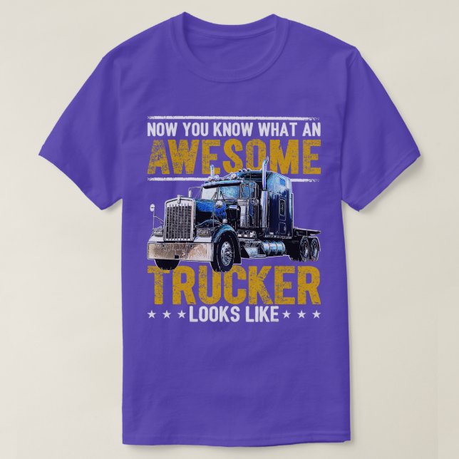 Awesome Trucker Big Rig SemiTrailer Truck Driver G T-Shirt (Design Front)