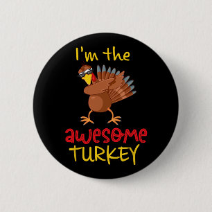 Awesome Turkey Matching Family Group Thanksgiving 6 Cm Round Badge