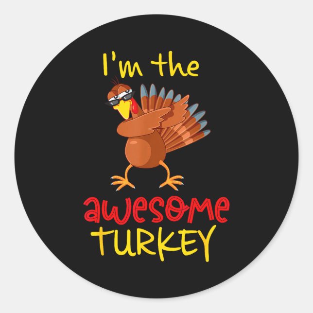 Awesome Turkey Matching Family Group Thanksgiving  Classic Round Sticker (Front)