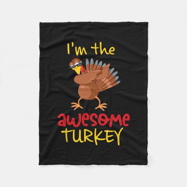 Awesome Turkey Matching Family Group Thanksgiving  Fleece Blanket (Front)