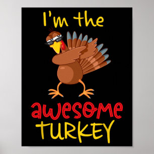 Awesome Turkey Matching Family Group Thanksgiving Poster