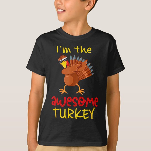 Awesome Turkey Matching Family Group Thanksgiving  T-Shirt (Front)