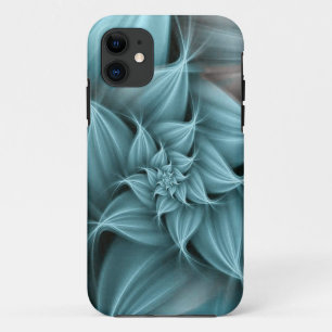 Awesome Turquoise Flower Fractal  iPhone 11 Case