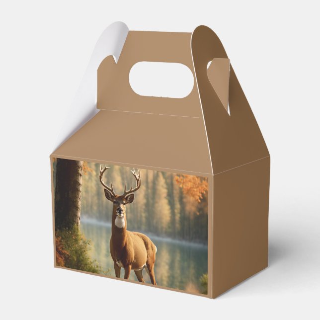 Awesome Twelve Point Buck in Autumn Waters Favour Box (Front Side)