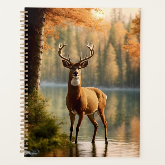 Awesome Twelve Point Buck in Autumn Waters Planner (Front)