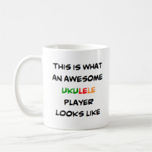 awesome ukulele player coffee mug