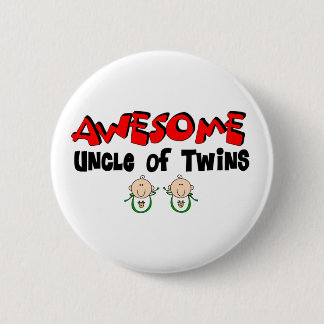 AWESOME UNCLE of TWINS 6 Cm Round Badge