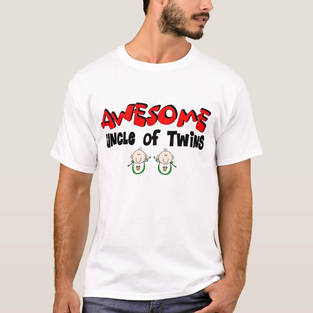 AWESOME UNCLE of TWINS T-Shirt (Front)