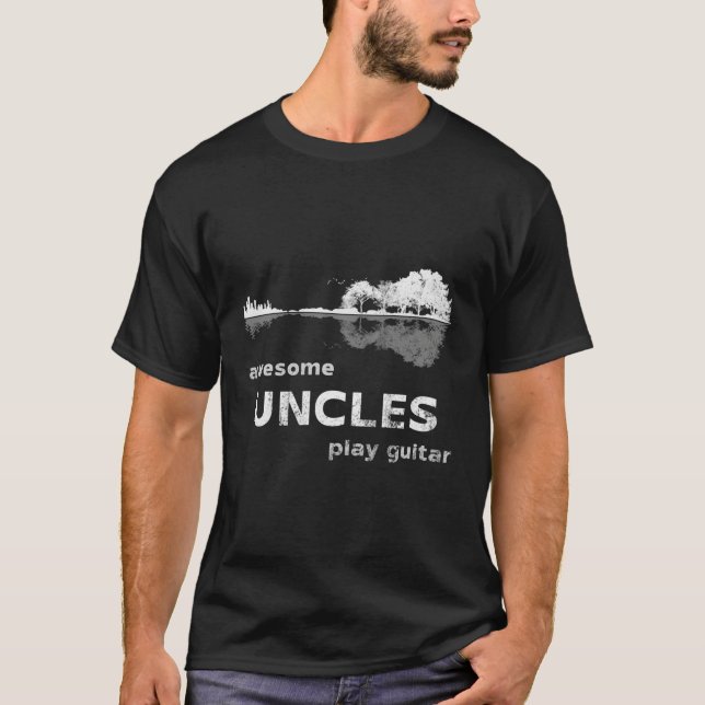Awesome Uncles Play Guitar Landscape T-Shirt (Front)