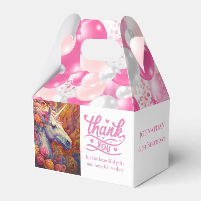Awesome UNICORN BALLOONS Favour Box (Front Side)