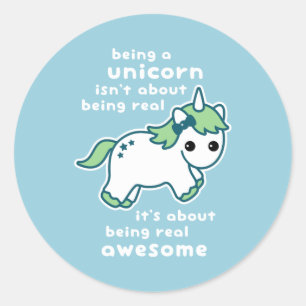 Awesome Unicorn Classic Round Sticker