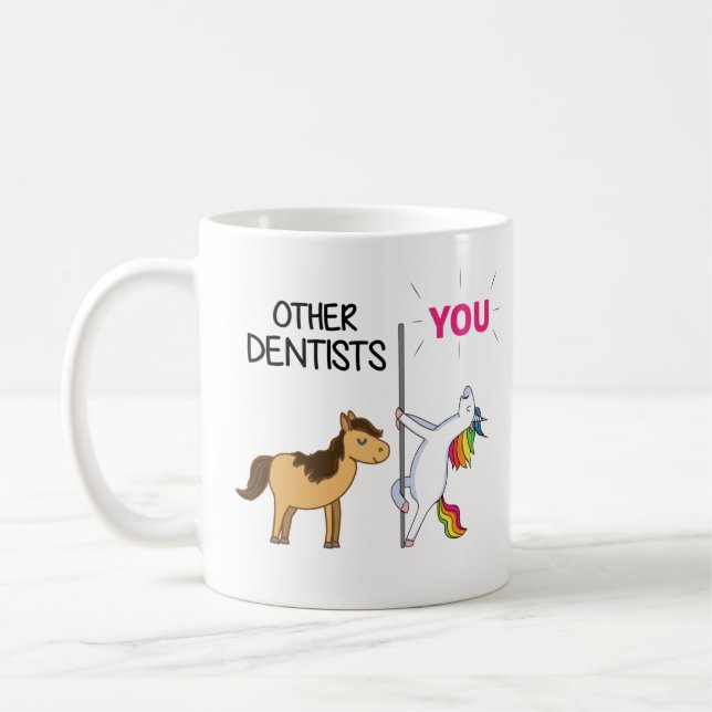 Awesome Unicorn Gift  For dentist Coffee Mug (Left)