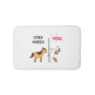 Awesome Unicorn Gift  For Nurse    Bath Mat